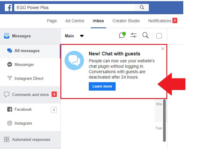 Facebook Chat with Guest Feature